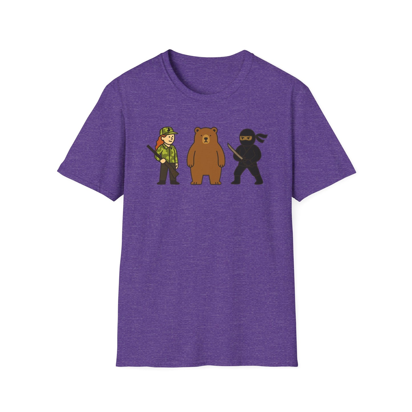 Hunter Bear Ninja Unisex Softstyle T-Shirt