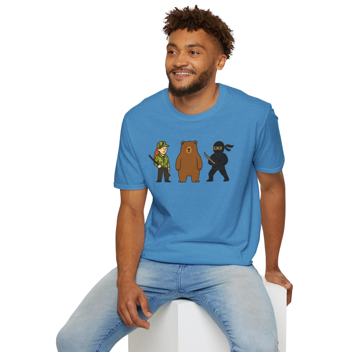 Hunter Bear Ninja Unisex Softstyle T-Shirt