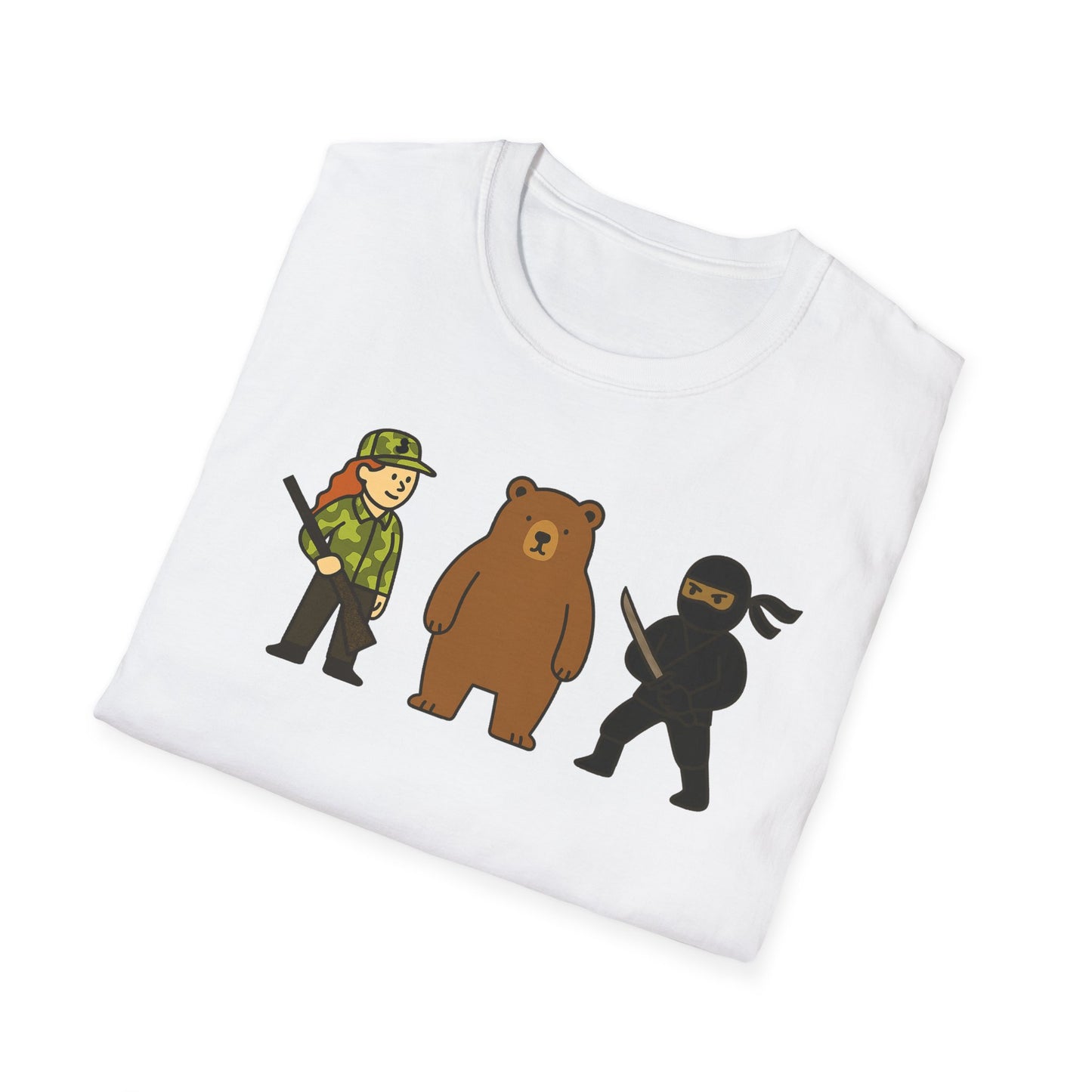 Hunter Bear Ninja Unisex Softstyle T-Shirt