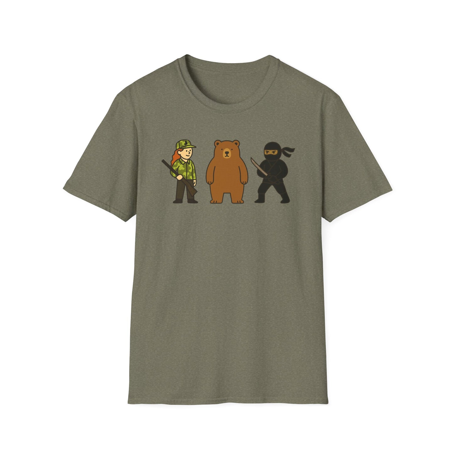 Hunter Bear Ninja Unisex Softstyle T-Shirt