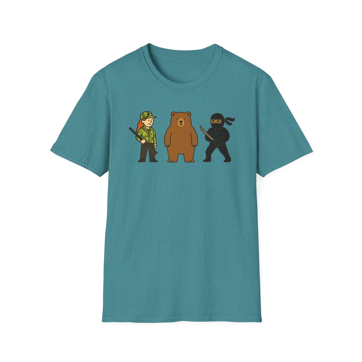 Hunter Bear Ninja Unisex Softstyle T-Shirt