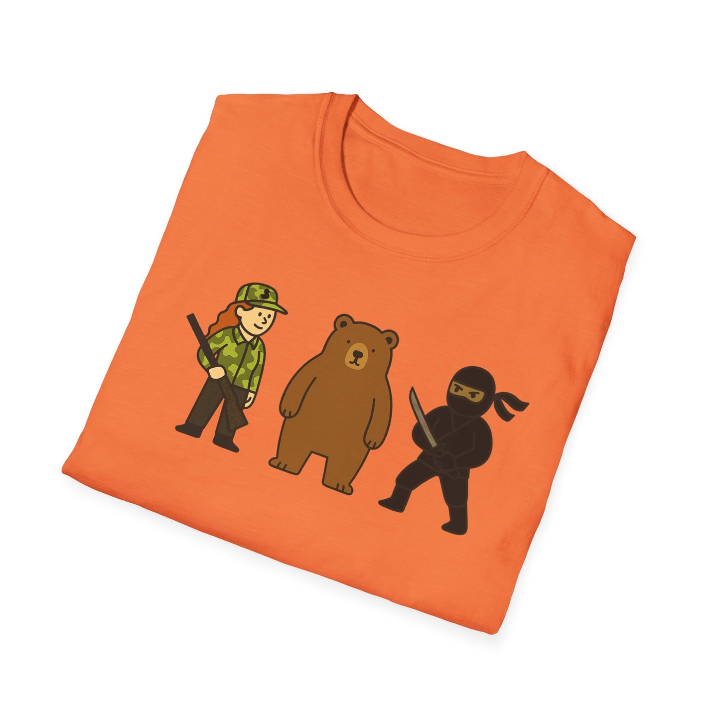 Hunter Bear Ninja Unisex Softstyle T-Shirt