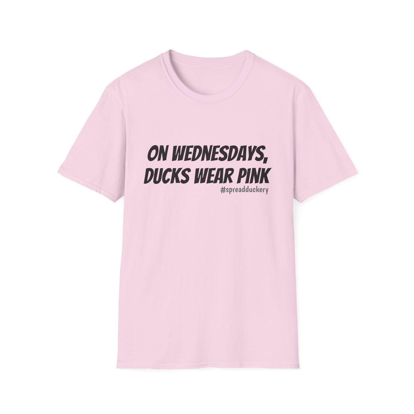 On Wednesdays, Ducks Wear Pink Unisex Softstyle T-Shirt