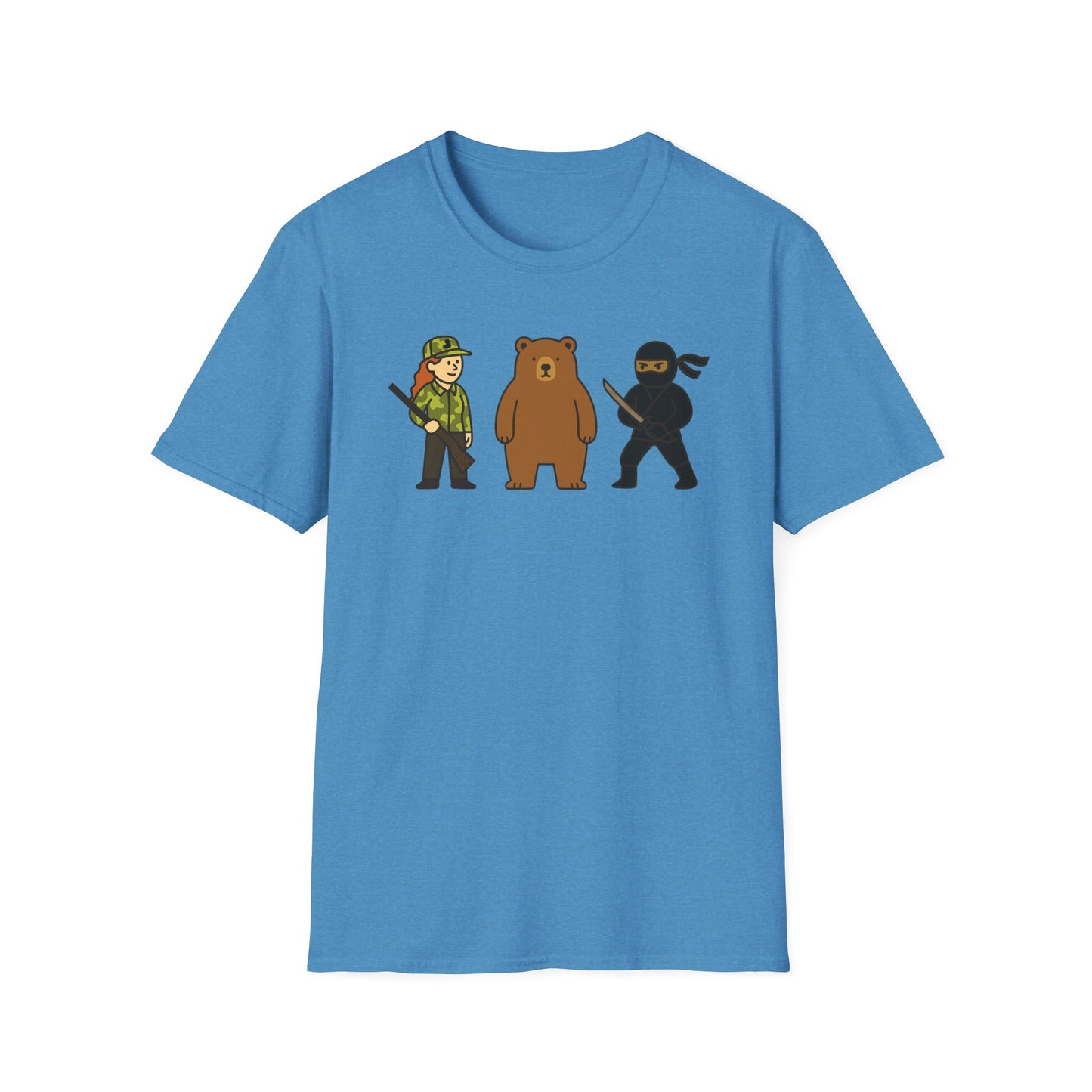 Hunter Bear Ninja Unisex Softstyle T-Shirt