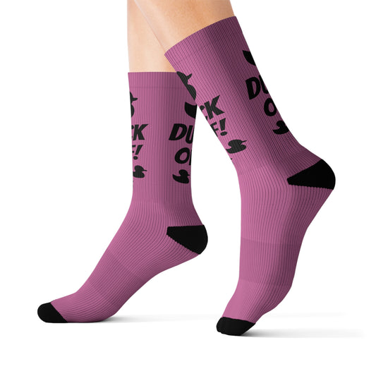 Duck Off! Socks Light Pink and Black