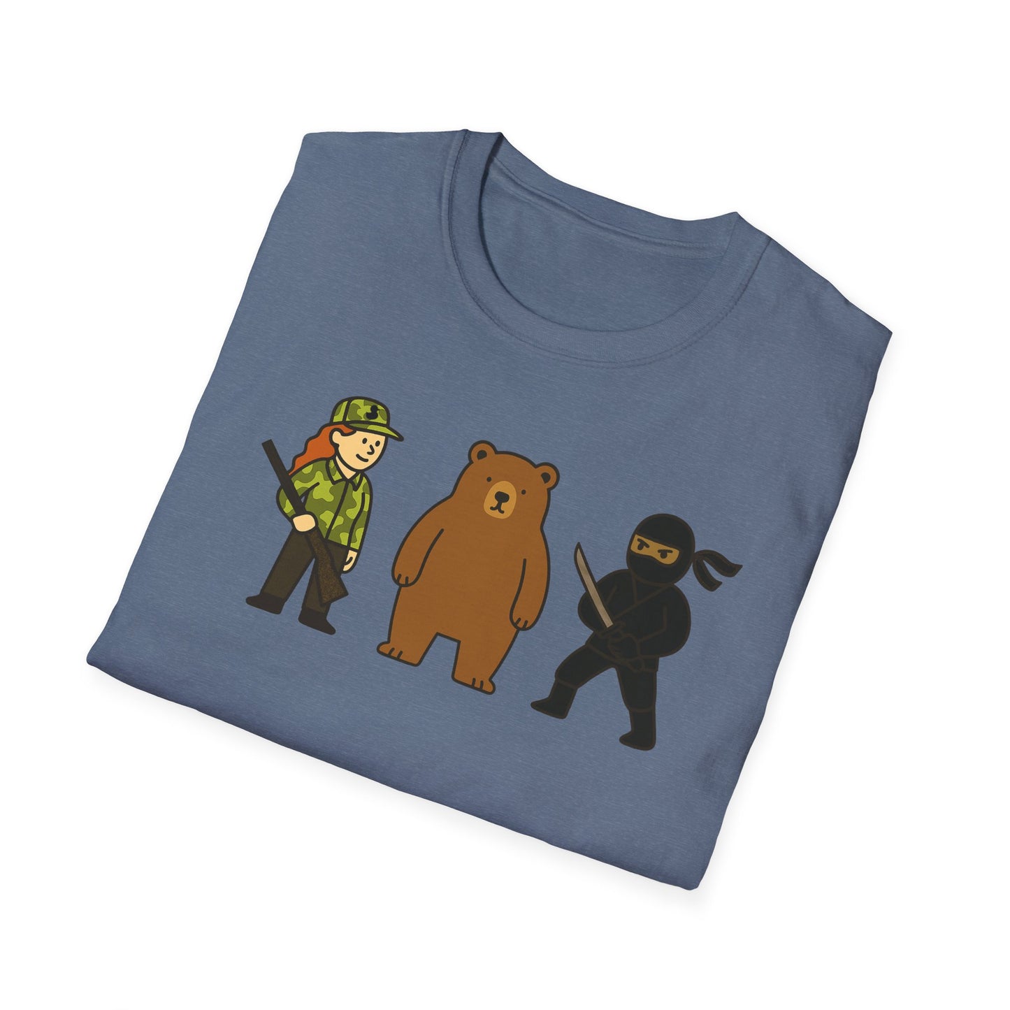 Hunter Bear Ninja Unisex Softstyle T-Shirt