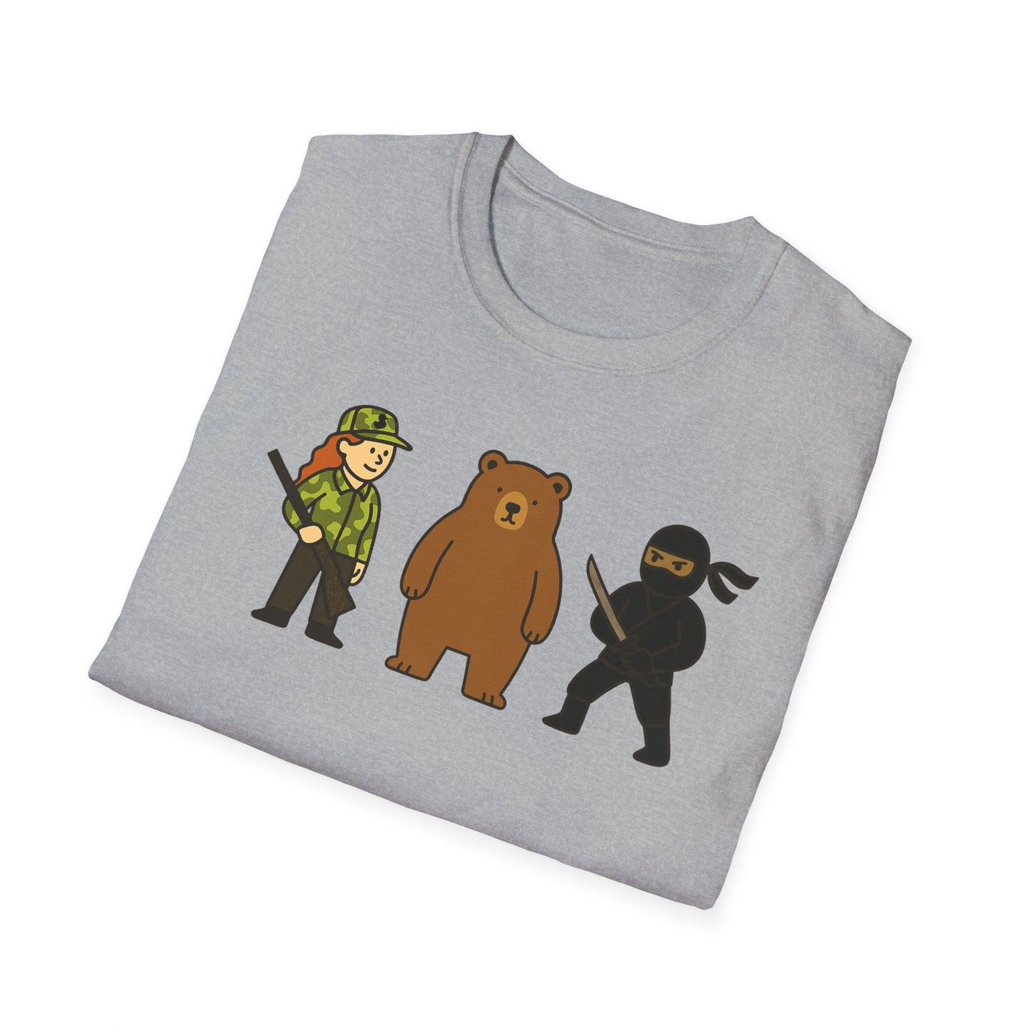 Hunter Bear Ninja Unisex Softstyle T-Shirt