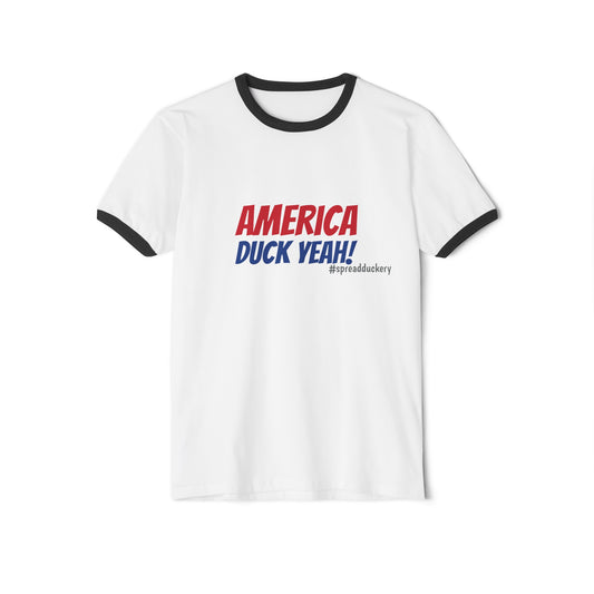 America, Duck Yeah! Cotton Ringer T-Shirt