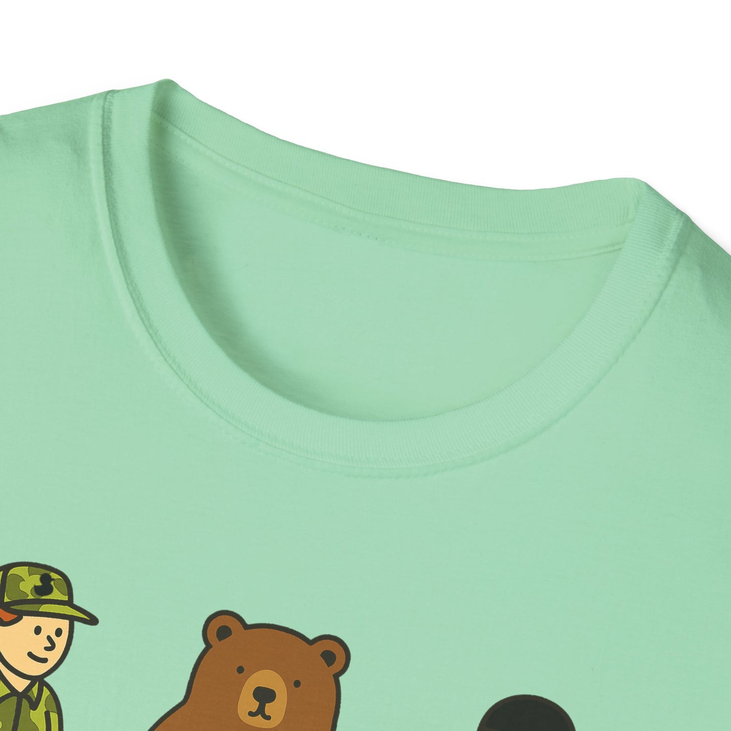 Hunter Bear Ninja Unisex Softstyle T-Shirt