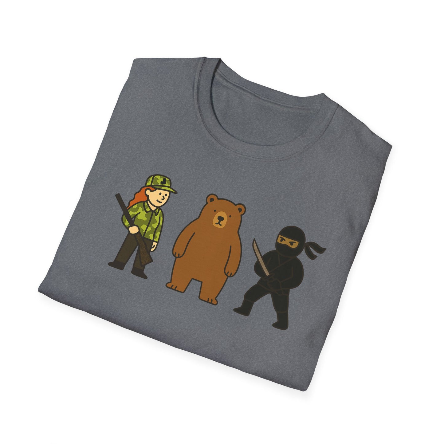 Hunter Bear Ninja Unisex Softstyle T-Shirt