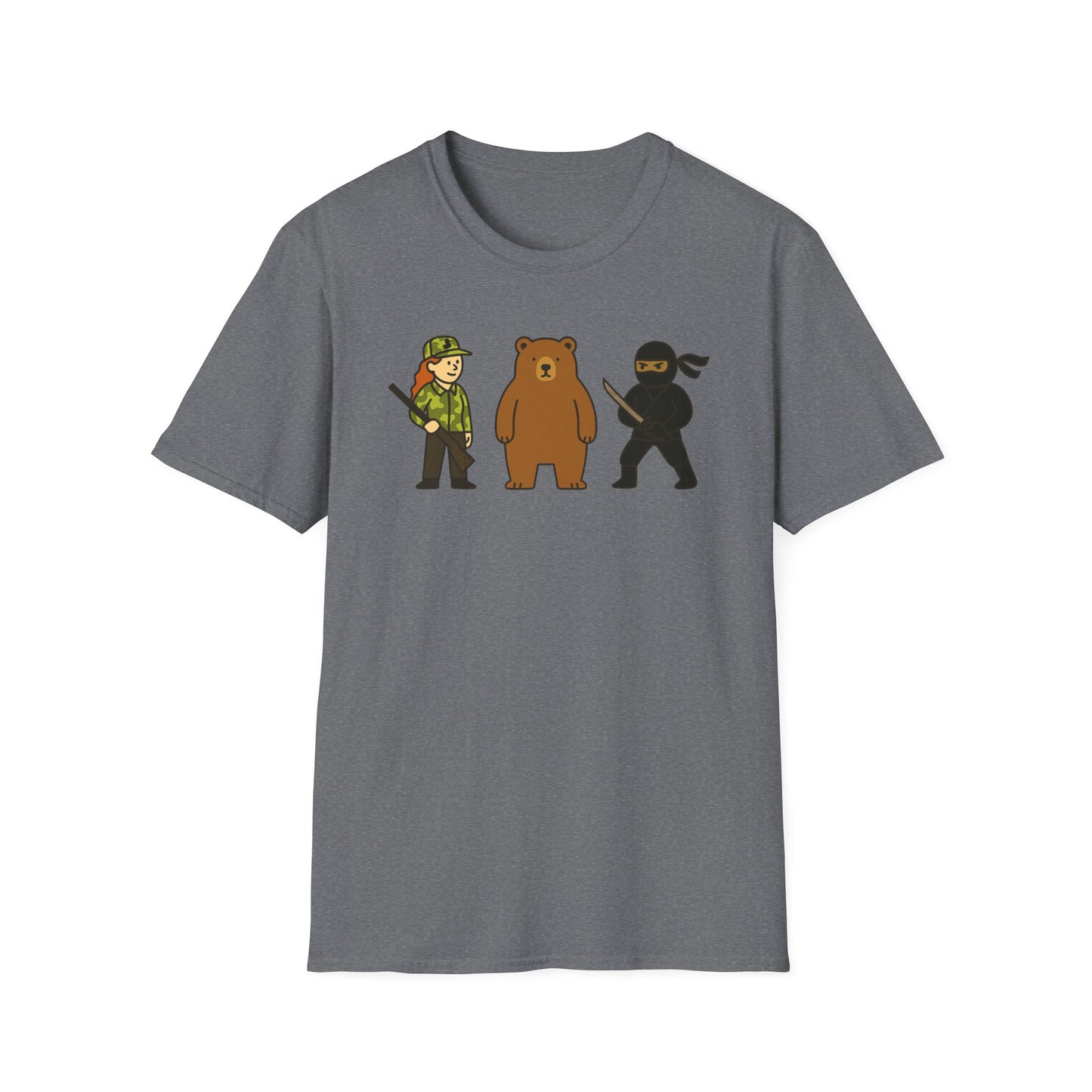 Hunter Bear Ninja Unisex Softstyle T-Shirt