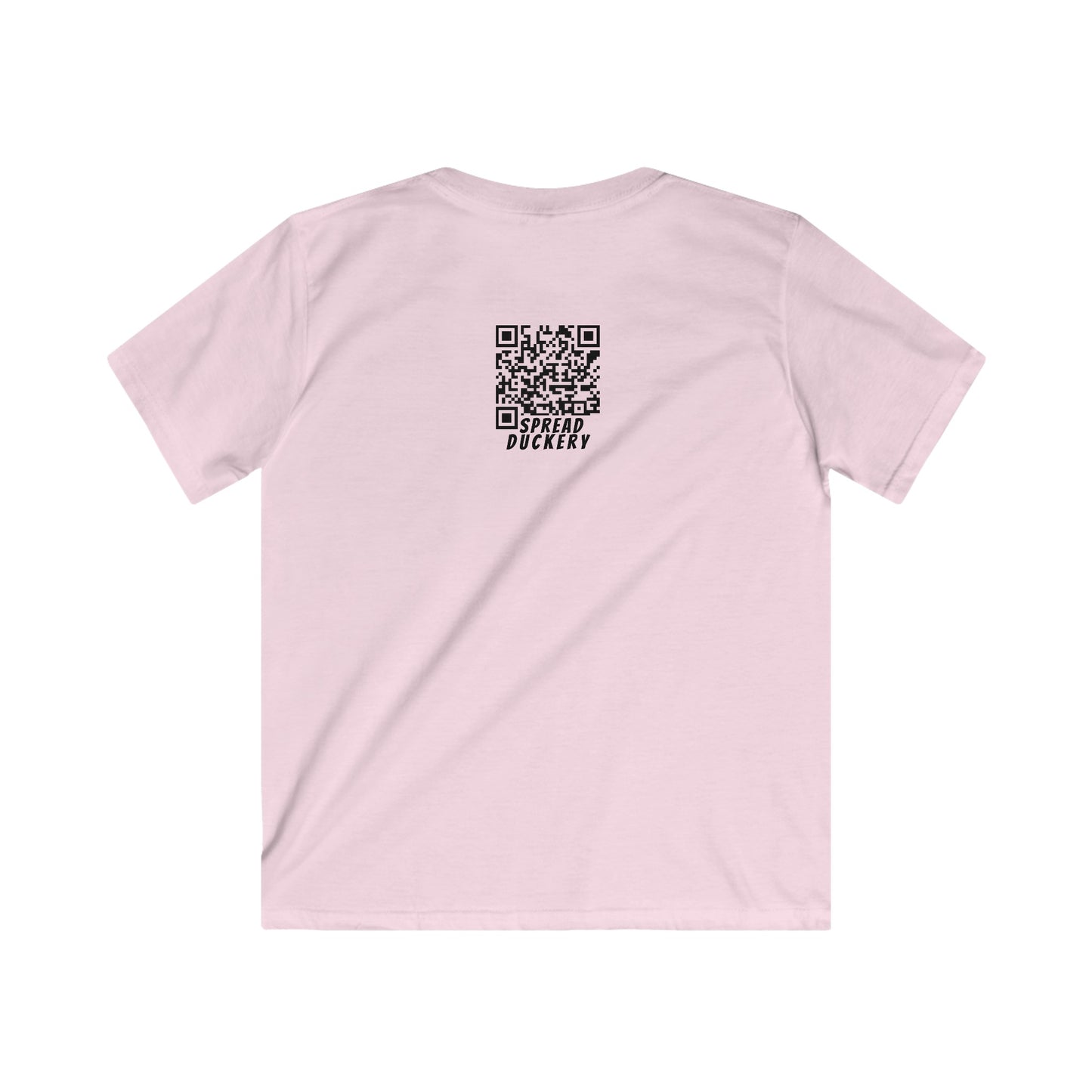 Spread Duckery QR Code Only on Back - Kids Softstyle Tee