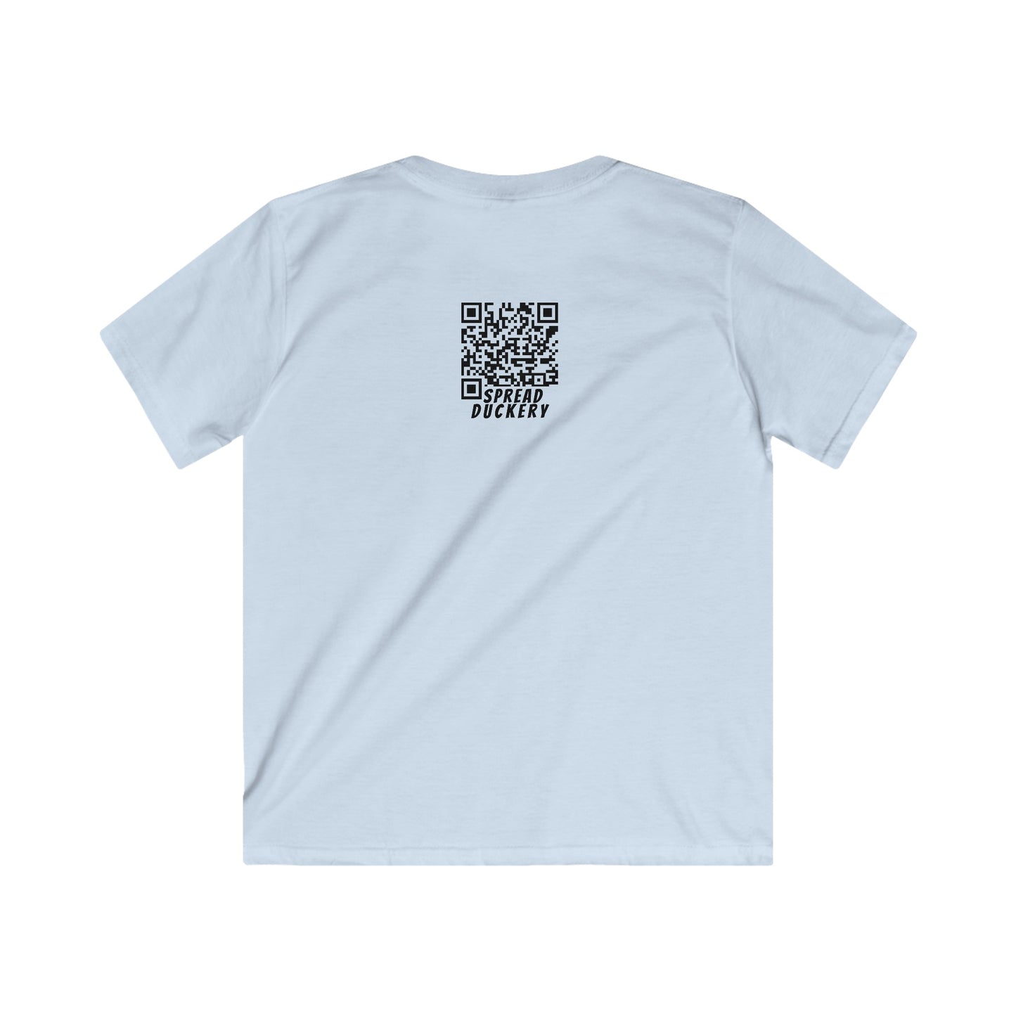 Spread Duckery QR Code Only on Back - Kids Softstyle Tee