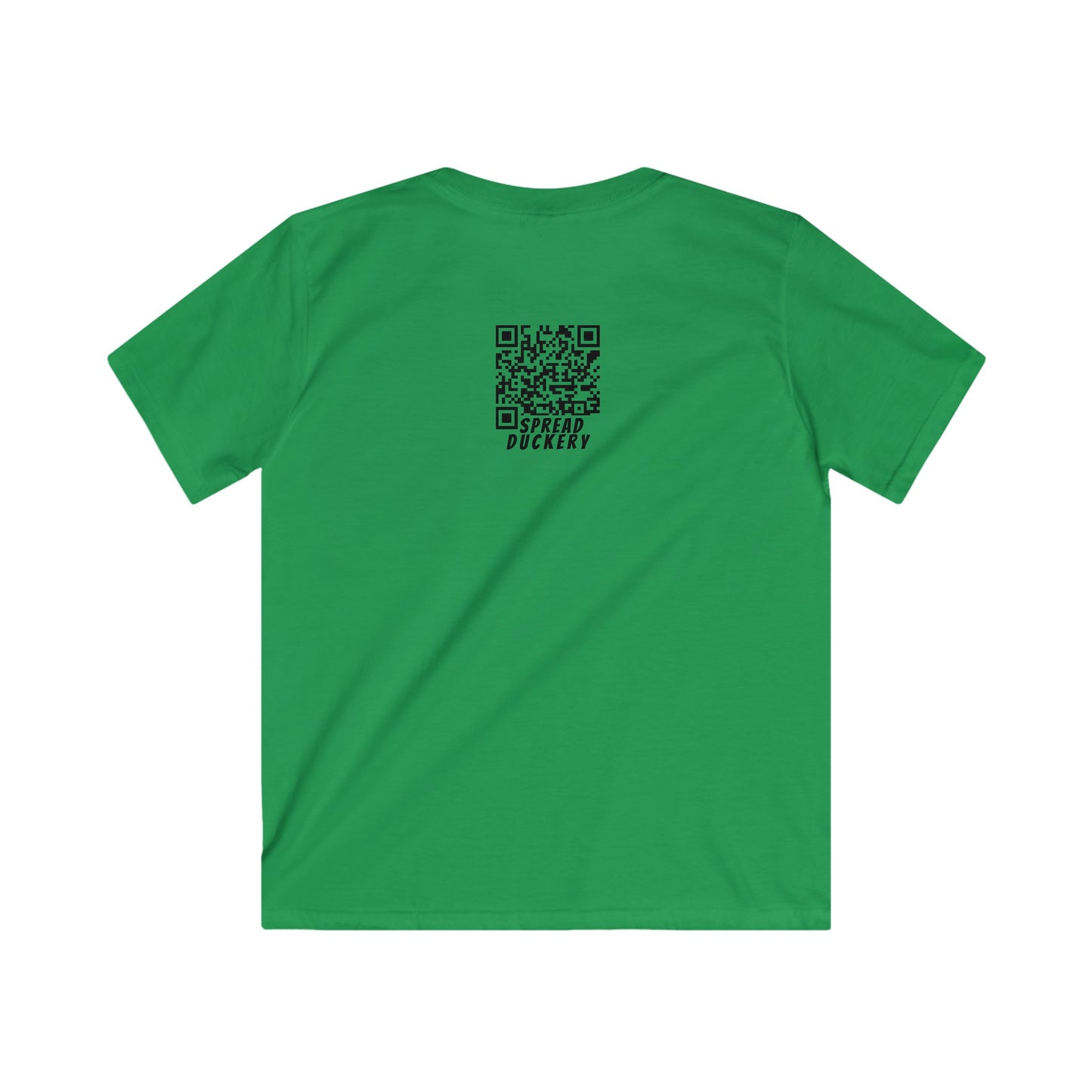 Spread Duckery QR Code Only on Back - Kids Softstyle Tee