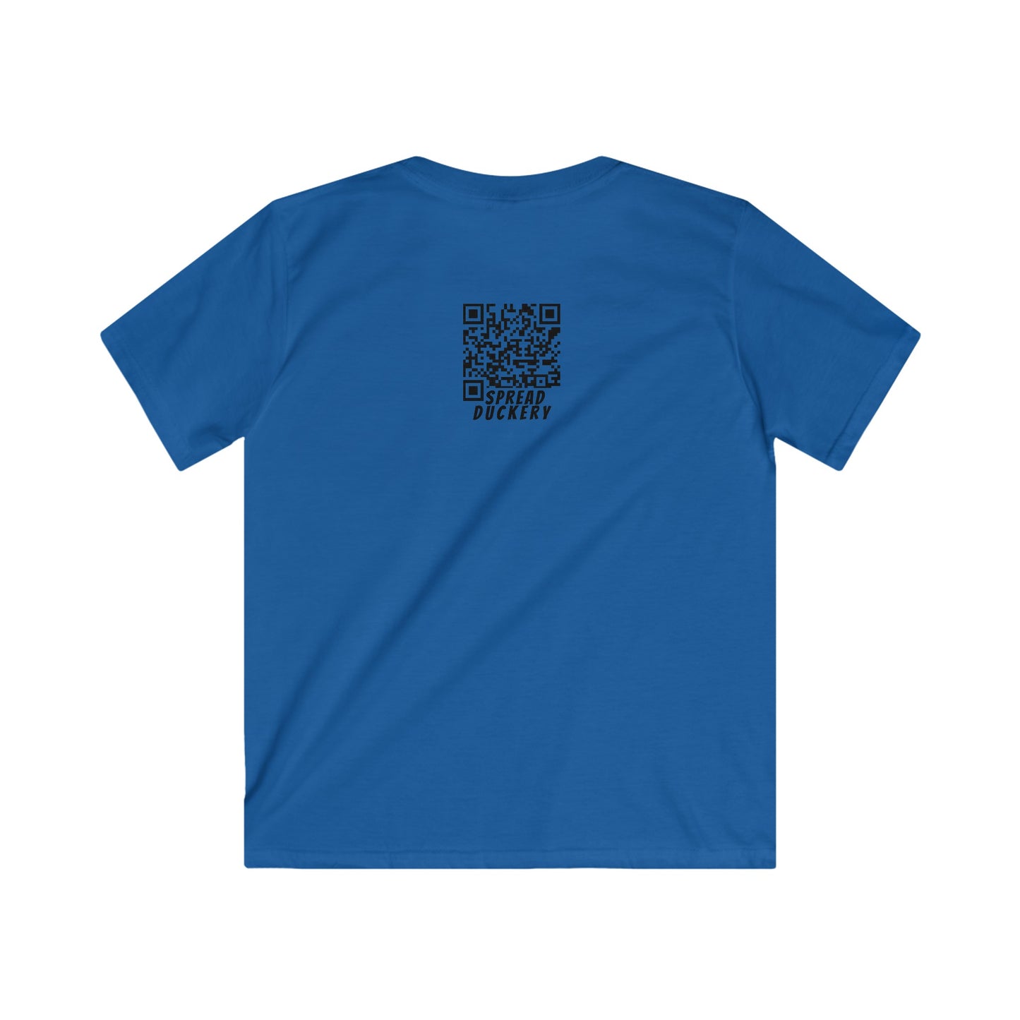 Spread Duckery QR Code Only on Back - Kids Softstyle Tee