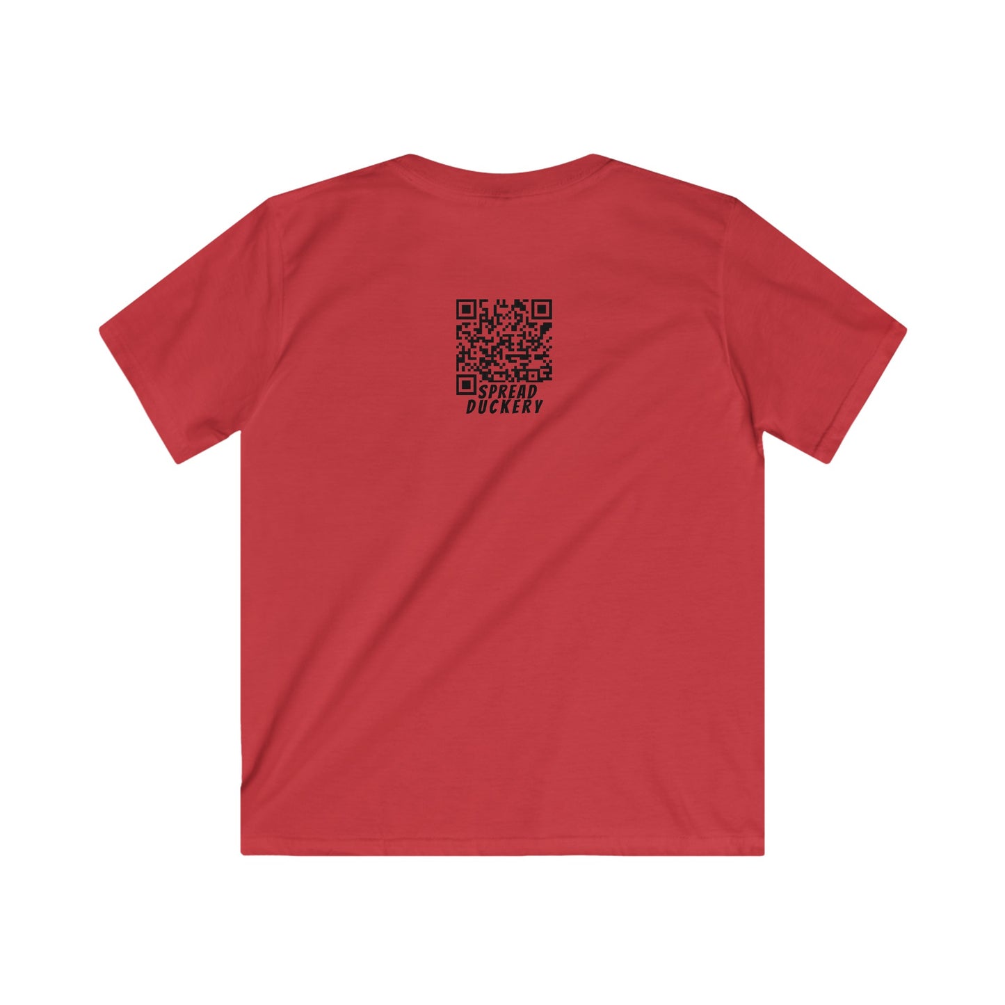 Spread Duckery QR Code Only on Back - Kids Softstyle Tee