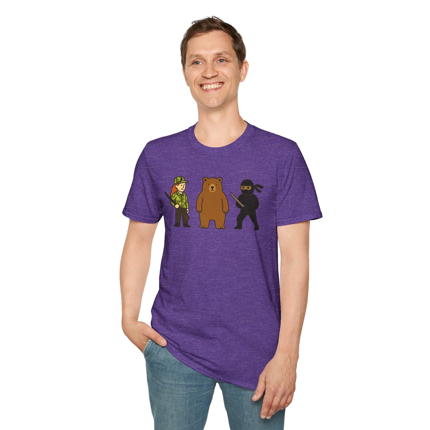 Hunter Bear Ninja Unisex Softstyle T-Shirt