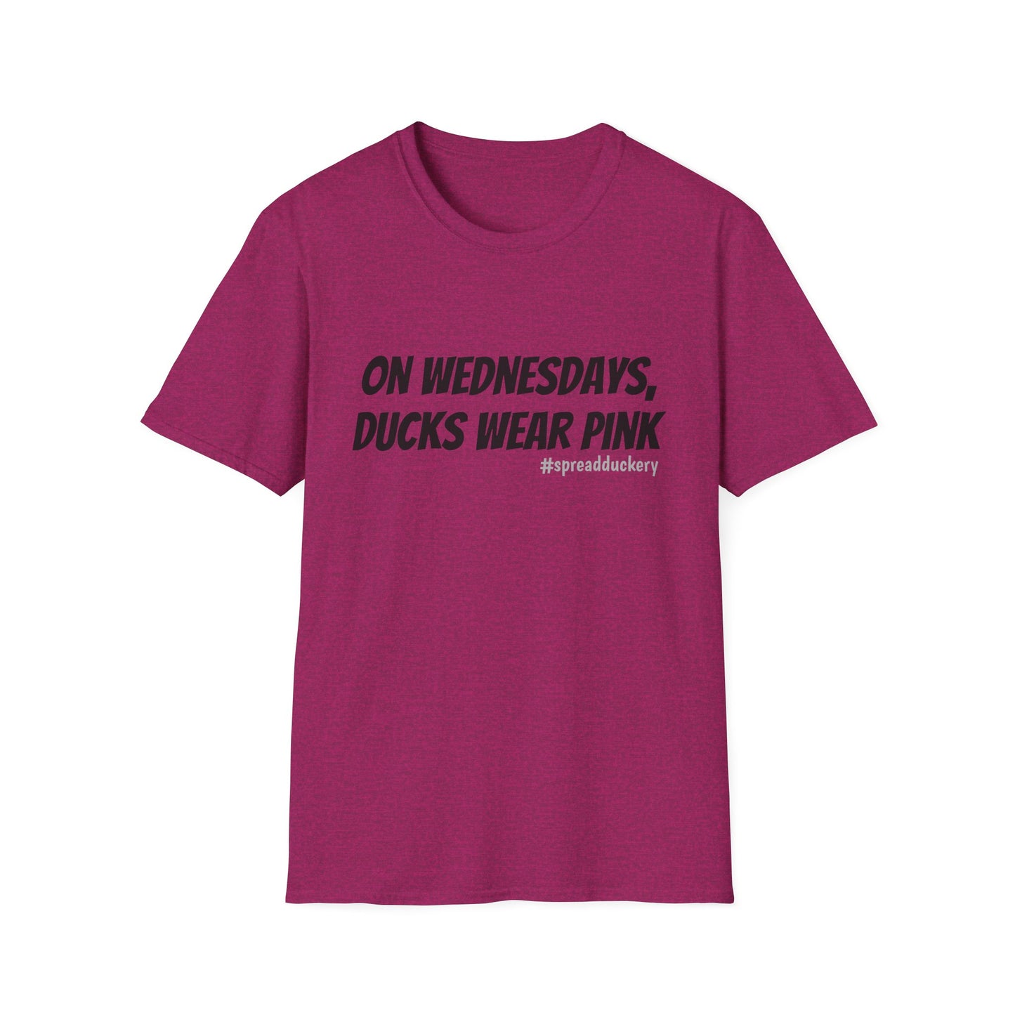 On Wednesdays, Ducks Wear Pink Unisex Softstyle T-Shirt