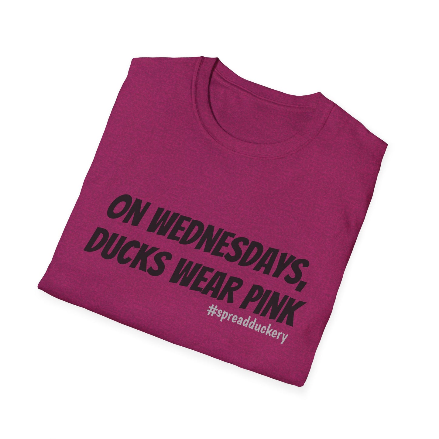 On Wednesdays, Ducks Wear Pink Unisex Softstyle T-Shirt