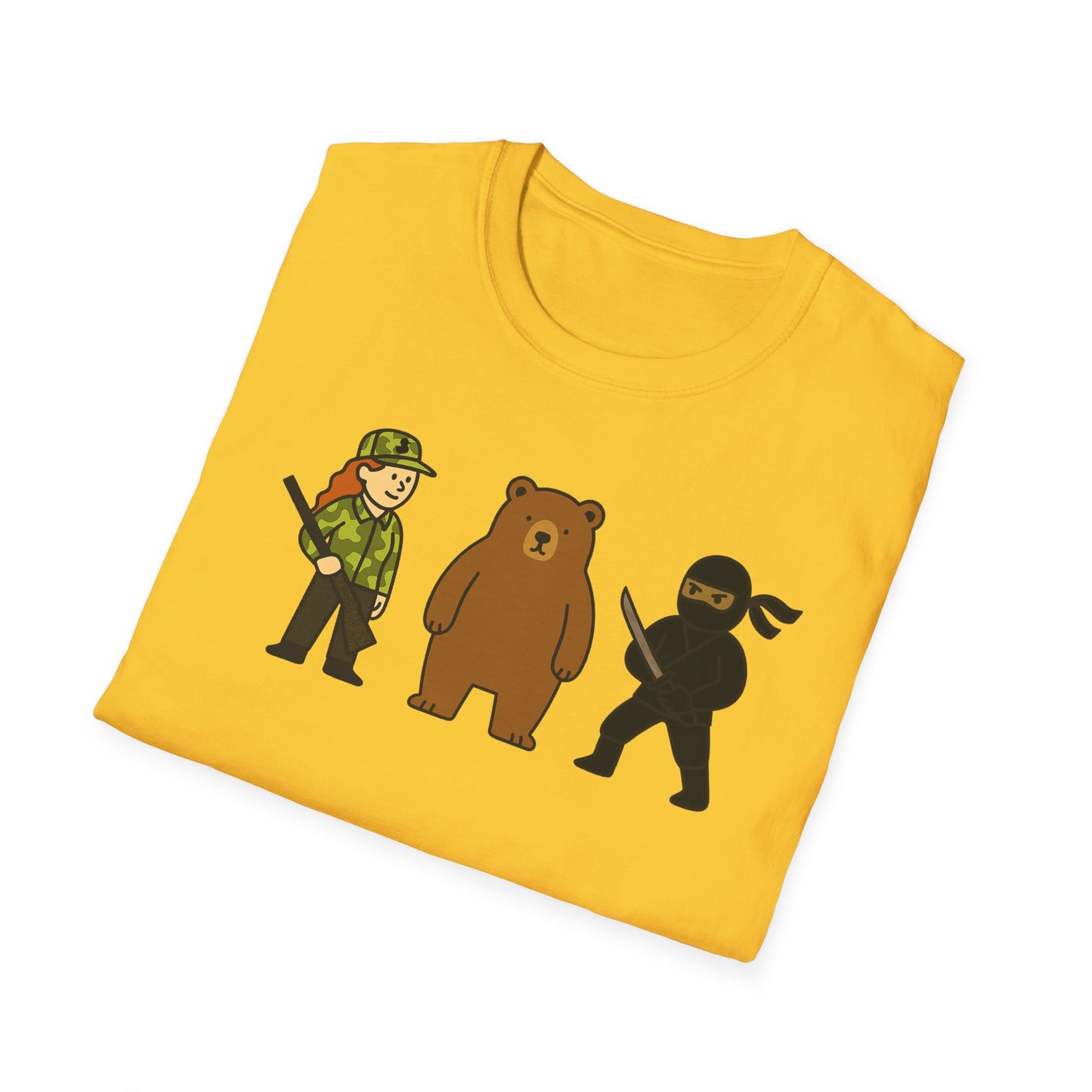 Hunter Bear Ninja Unisex Softstyle T-Shirt