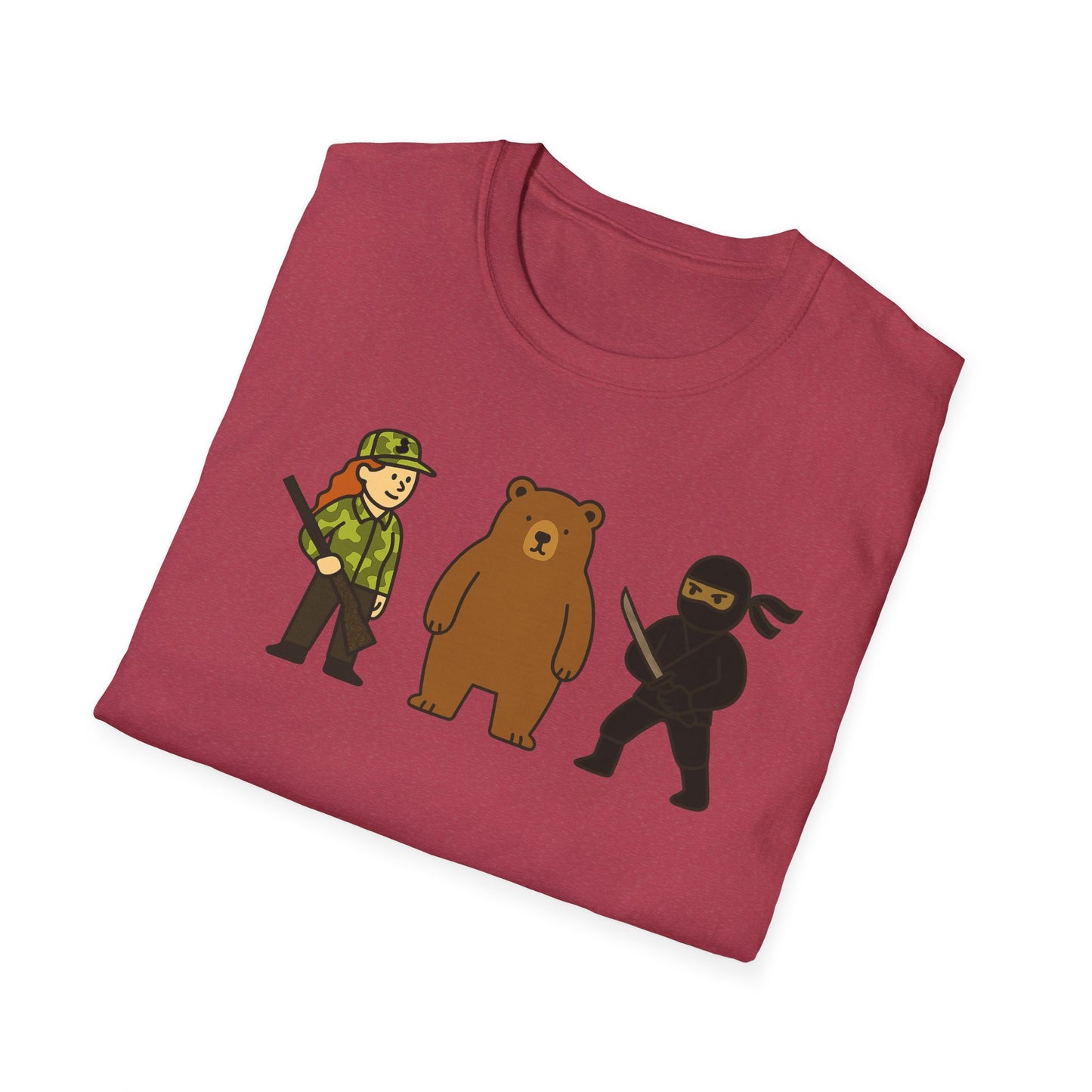 Hunter Bear Ninja Unisex Softstyle T-Shirt
