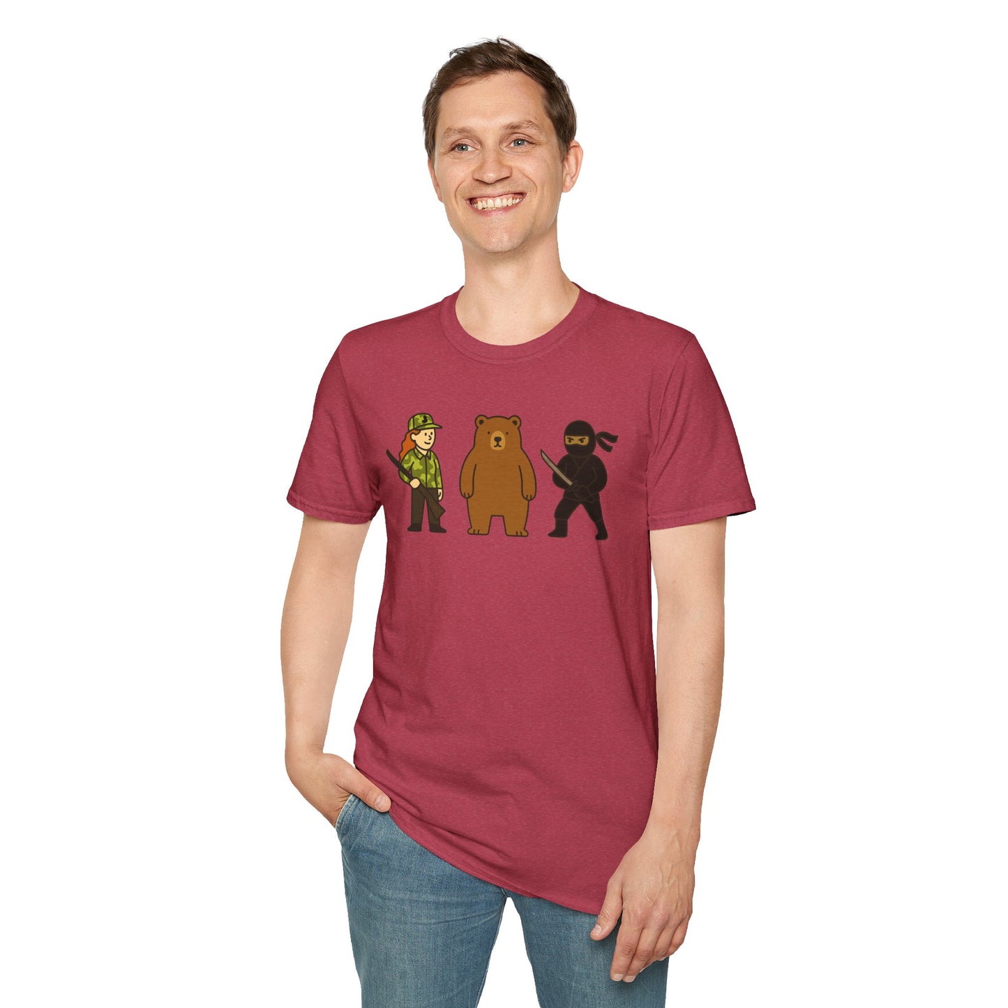 Hunter Bear Ninja Unisex Softstyle T-Shirt