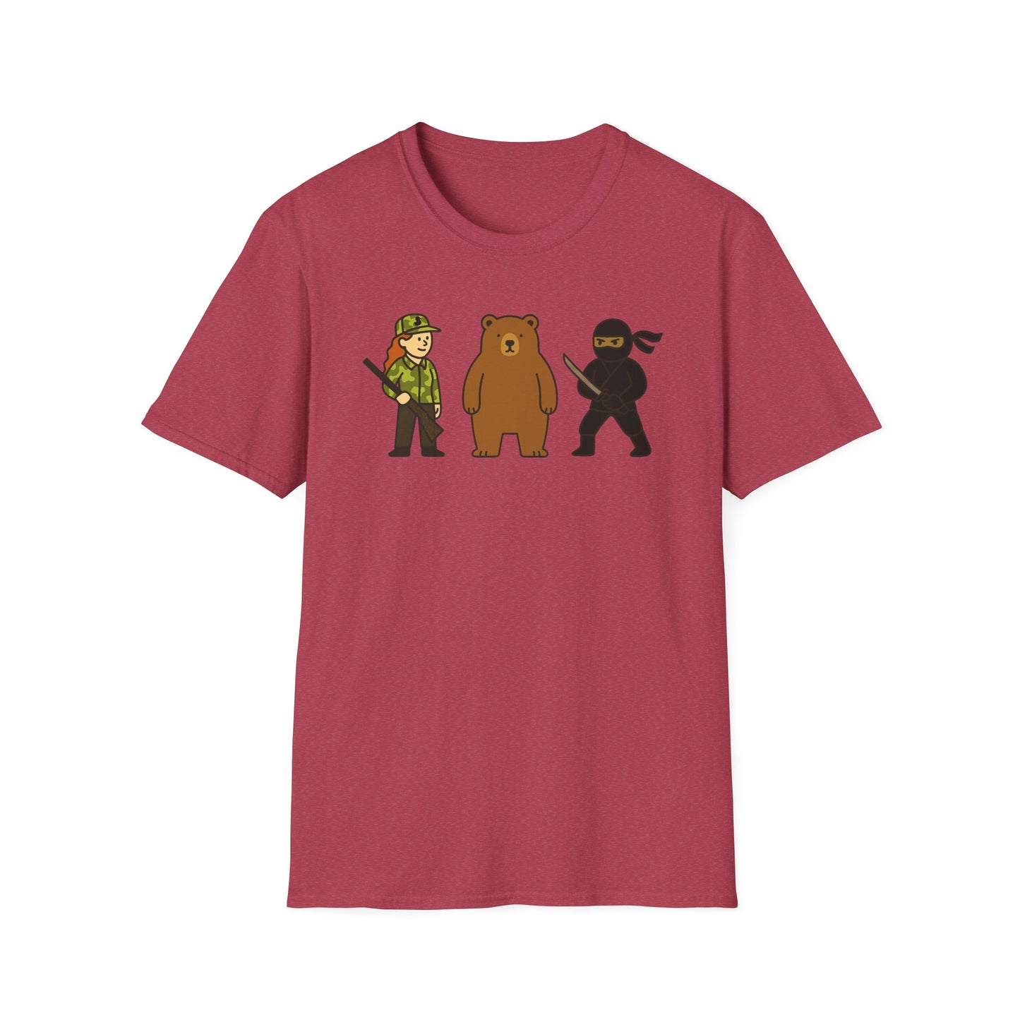 Hunter Bear Ninja Unisex Softstyle T-Shirt