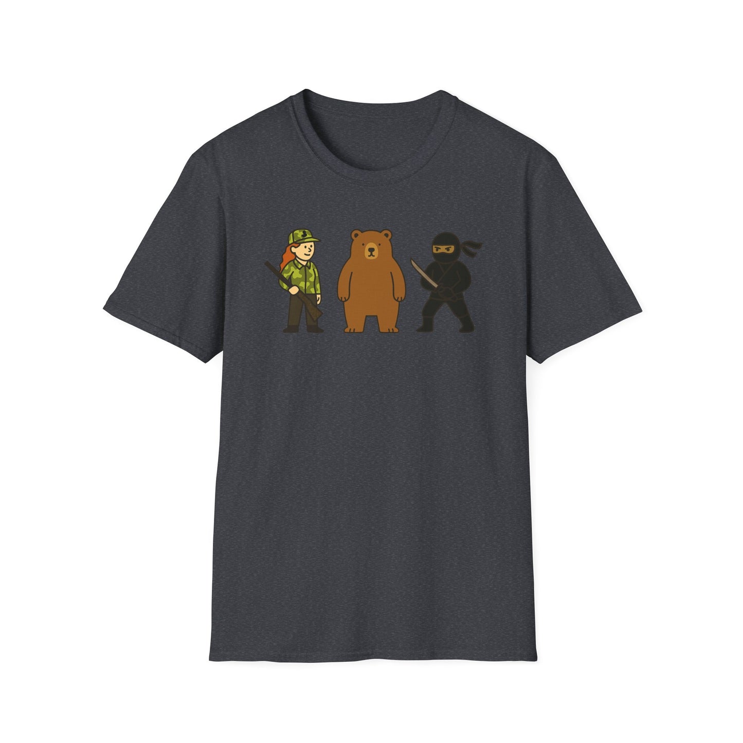Hunter Bear Ninja Unisex Softstyle T-Shirt
