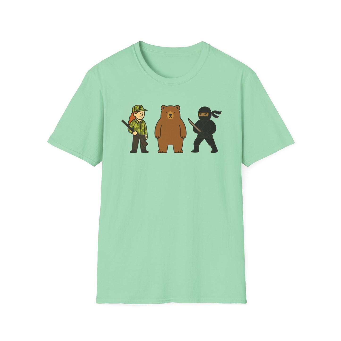 Hunter Bear Ninja Unisex Softstyle T-Shirt
