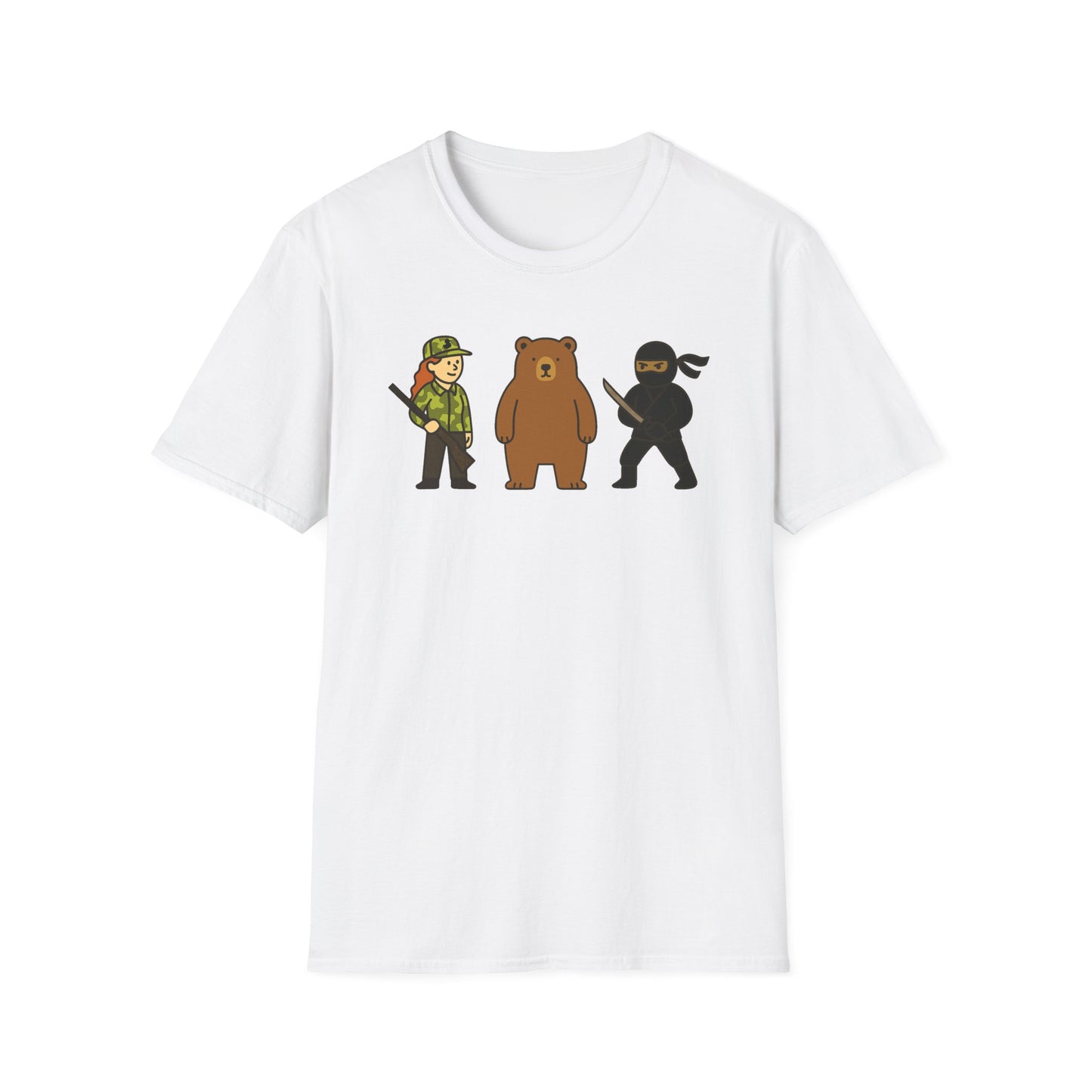 Hunter Bear Ninja Unisex Softstyle T-Shirt