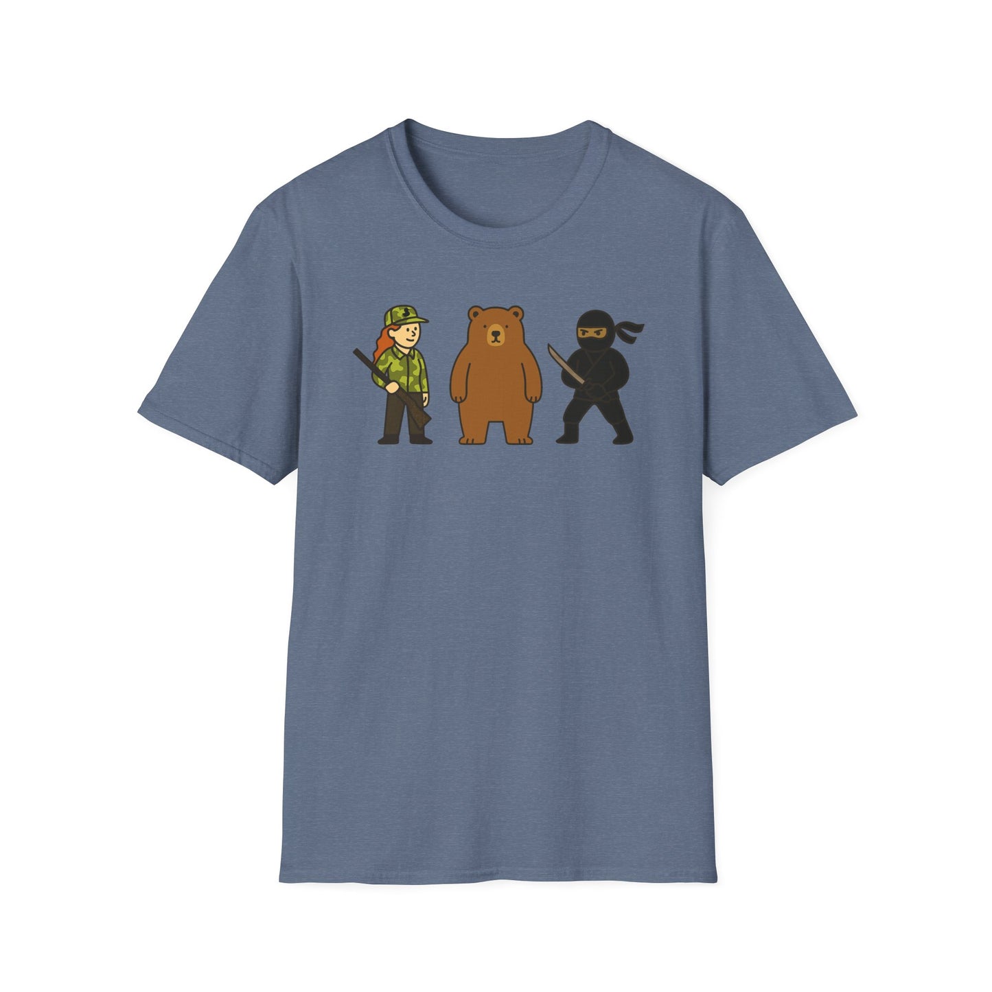 Hunter Bear Ninja Unisex Softstyle T-Shirt