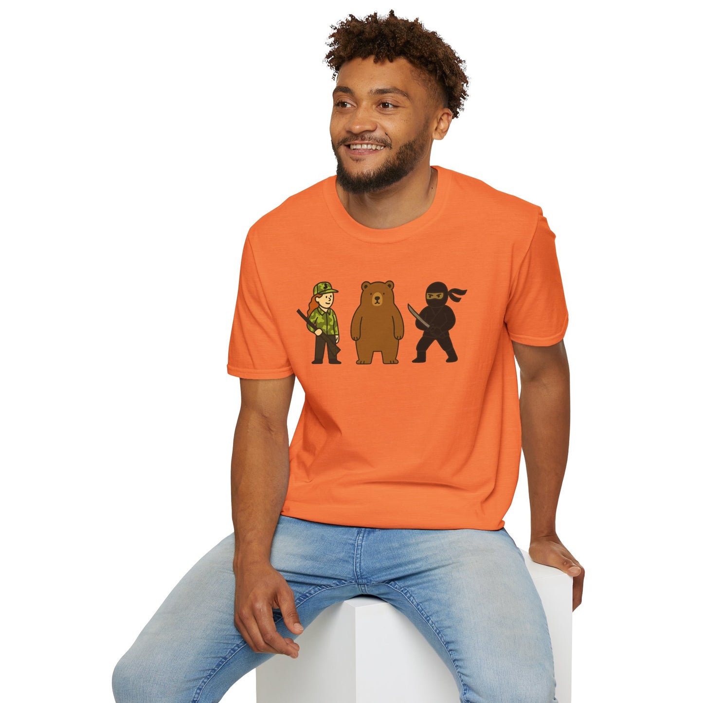Hunter Bear Ninja Unisex Softstyle T-Shirt