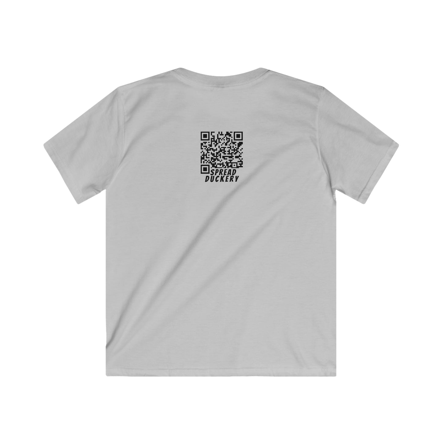 Spread Duckery QR Code Only on Back - Kids Softstyle Tee