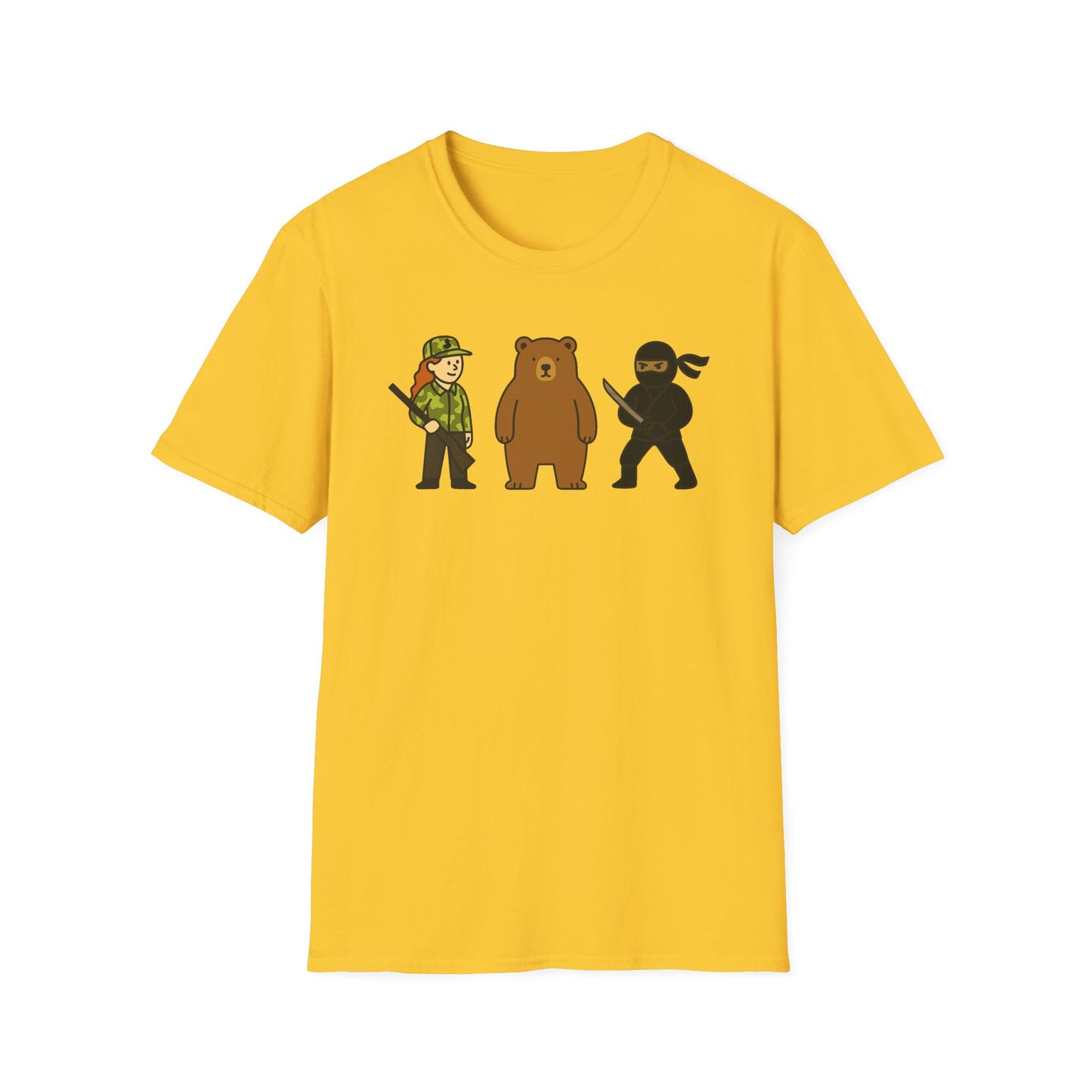 Hunter Bear Ninja Unisex Softstyle T-Shirt