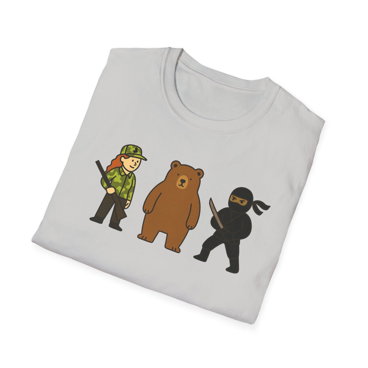 Hunter Bear Ninja Unisex Softstyle T-Shirt