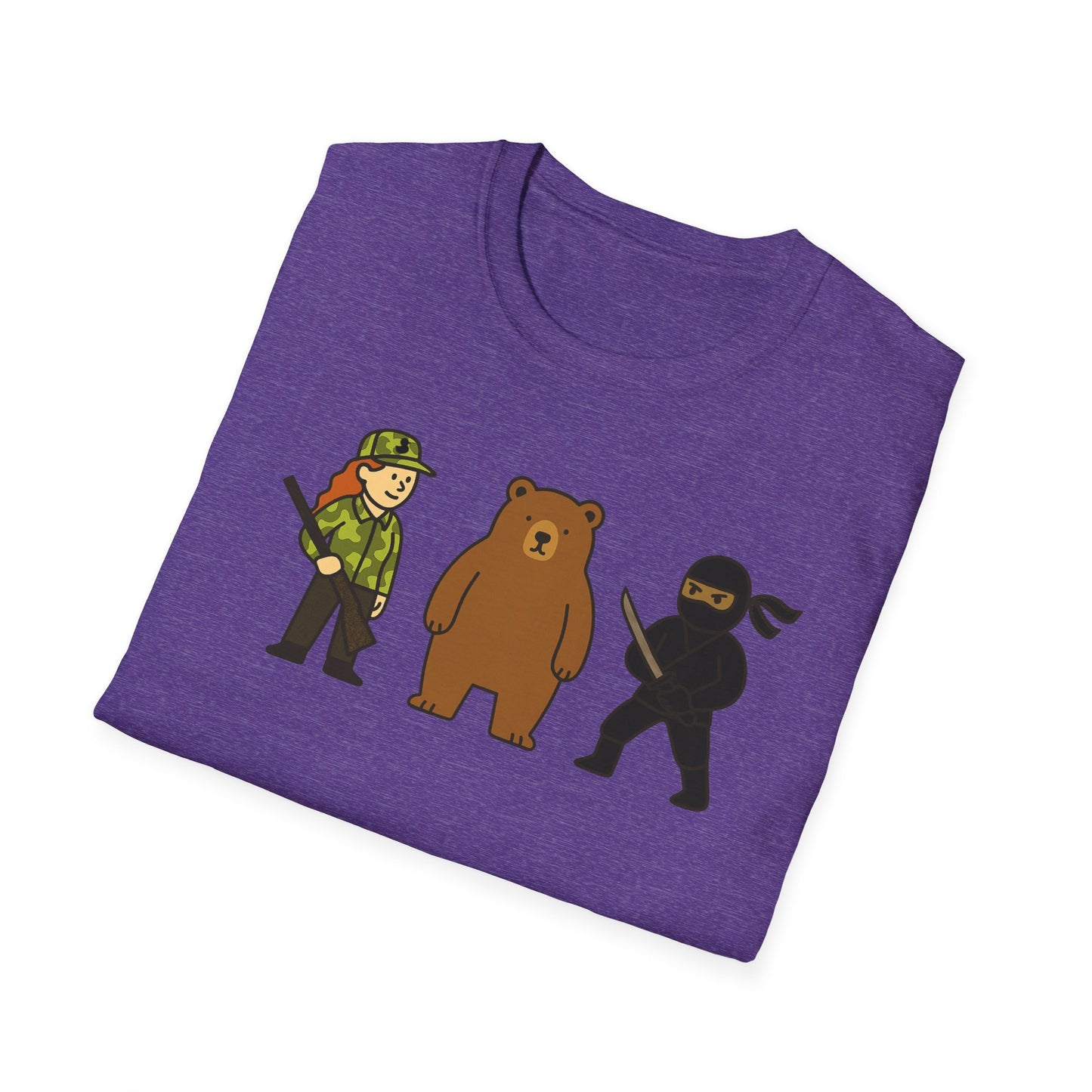 Hunter Bear Ninja Unisex Softstyle T-Shirt