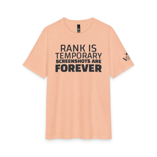 Rank is Temporary — Funny Statement Graphic T‑Shirt