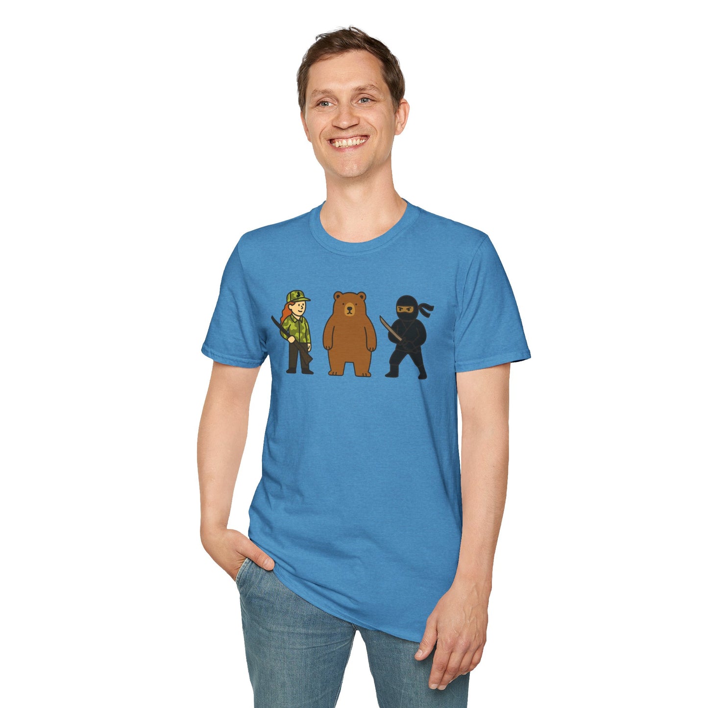 Hunter Bear Ninja Unisex Softstyle T-Shirt