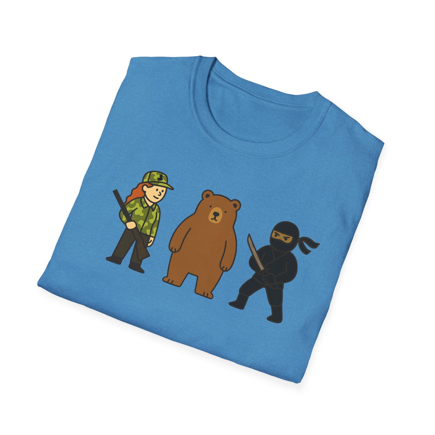 Hunter Bear Ninja Unisex Softstyle T-Shirt